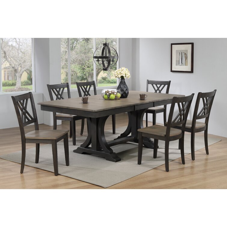 Canora Grey Kathie Extendable Solid Wood Dining Set Reviews Wayfair   Kathie Extendable Solid Wood Dining Set 